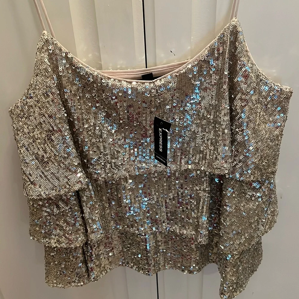 EXPRESS Sequins Neck Top [New with Tag] Small